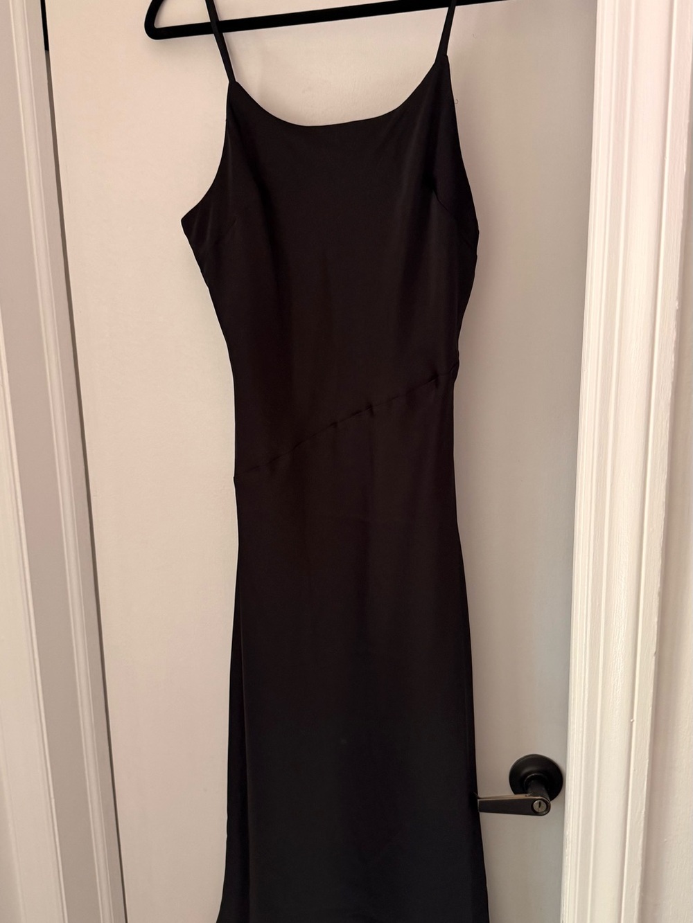 Express Black Satin Slip Maxi Dress